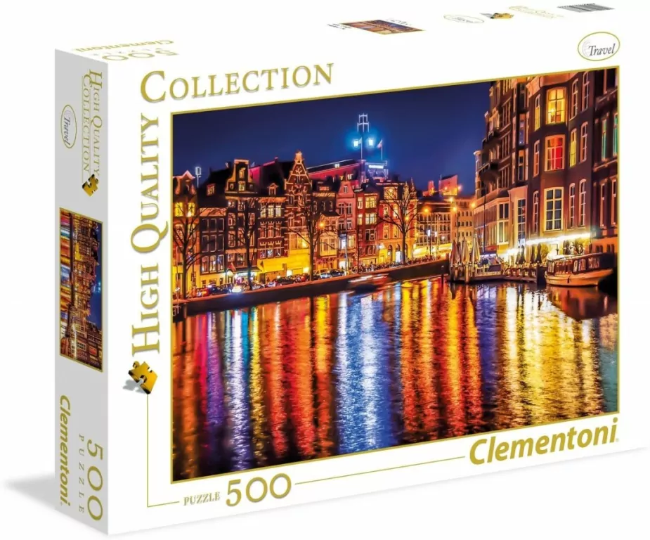 Puzzle 500. High Quality Collection. Amsterdam nocą - tantis.pl