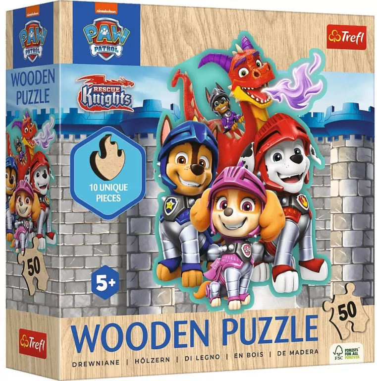 Puzzle konturowe 50 Przygody z Psim Patrolem TREFL - tantis.pl