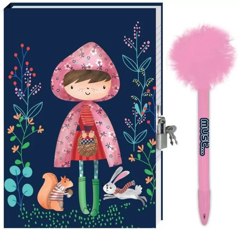 Pamiętnik+długopis z pomponem Czerwony Kapturek - tantis.pl