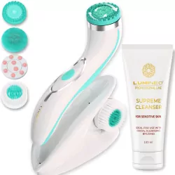 Szczoteczka Brush PRO LUMINEO 4 końcówki + żel do skóry wrażliwej turkusowa