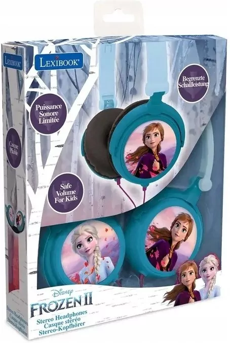 Lexibook. Składane słuchawki przewodowe, stereo. Frozen z głośnością bezpieczną dla dzieci HP010FZ - tantis.pl