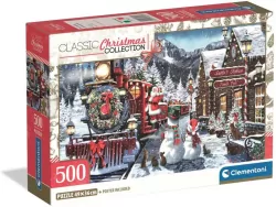 Puzzle 500 Xmas Coll. Train Station Snowman