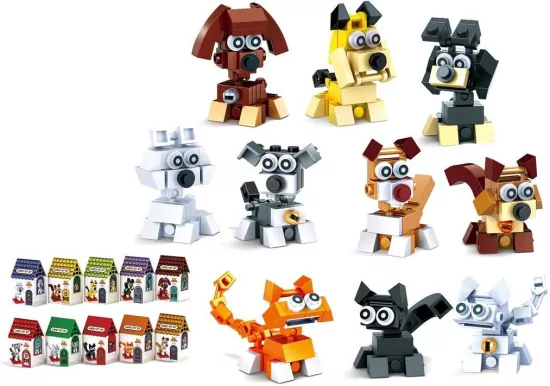 Klocki psy i koty 25el MIX