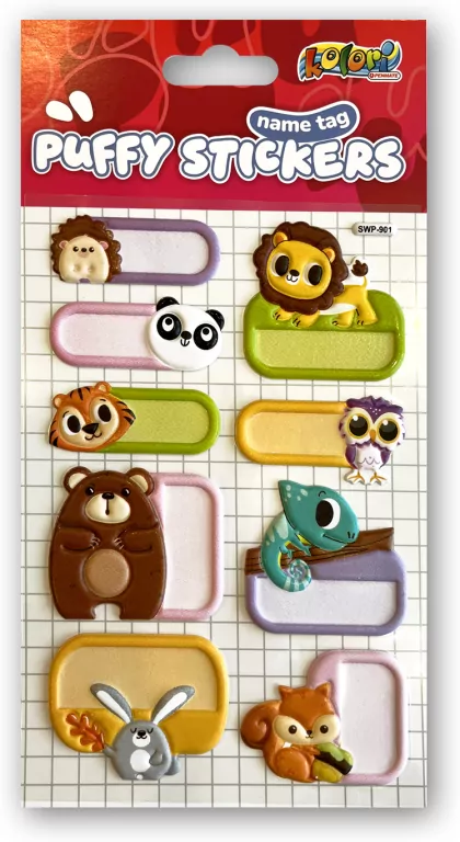 Naklejki Puffy Name Tag Animals PENMATE - tantis.pl