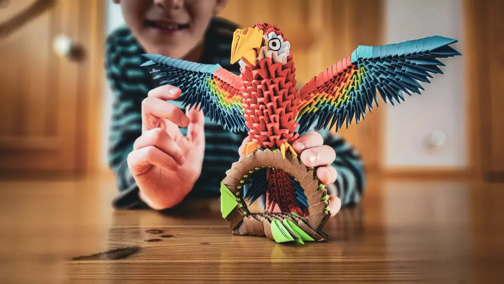 Origami 3D papuga/parrot - tantis.pl