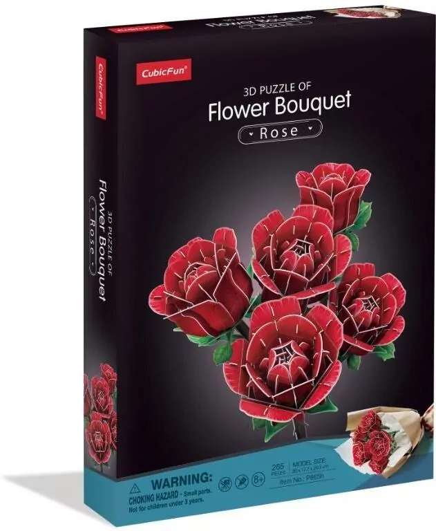 Puzzle 3D Duży bukiet kwiatów Róże - tantis.pl