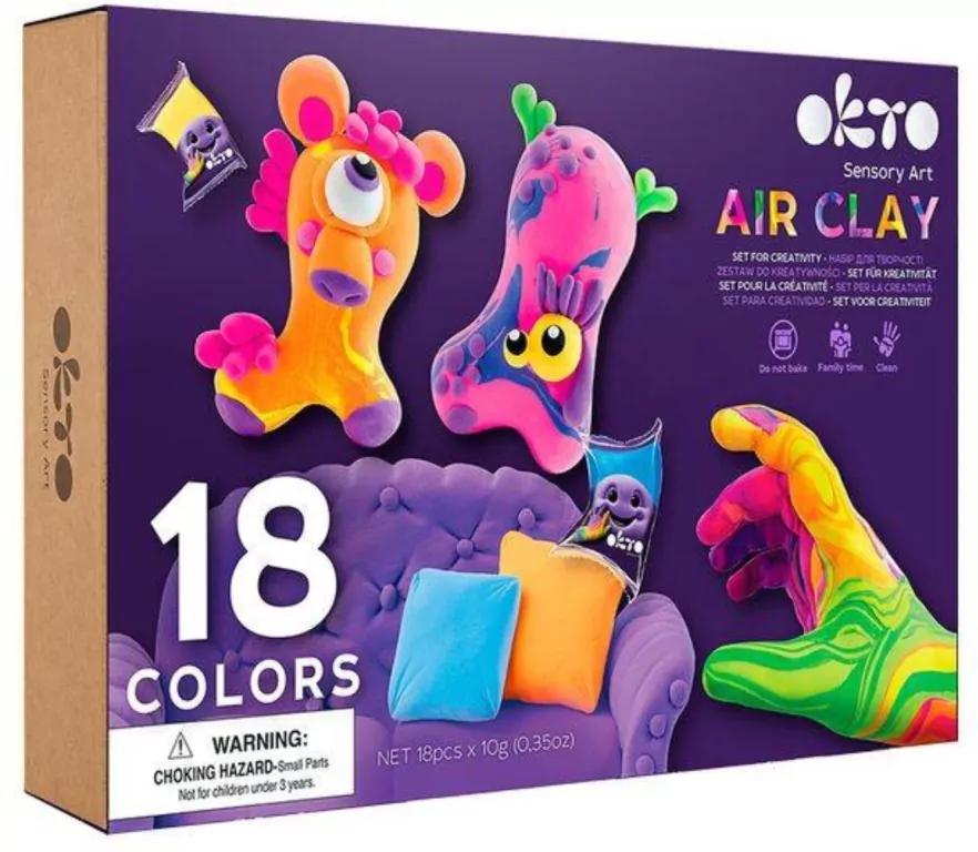 Zestaw lekkiej ciastoliny piankolina 18 kolorów - tantis.pl