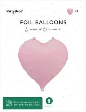 Balon foliowy Serce 45cm różowy - tantis.pl