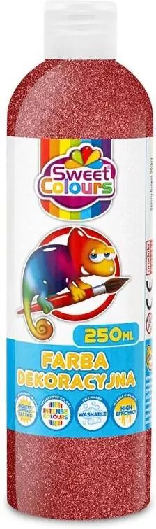 Farba dekoracyjna brokatowa czerwona 250ml - tantis.pl