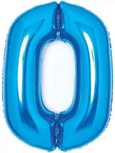 Balon foliowy cyfra 0 niebieska 47x66cm - tantis.pl