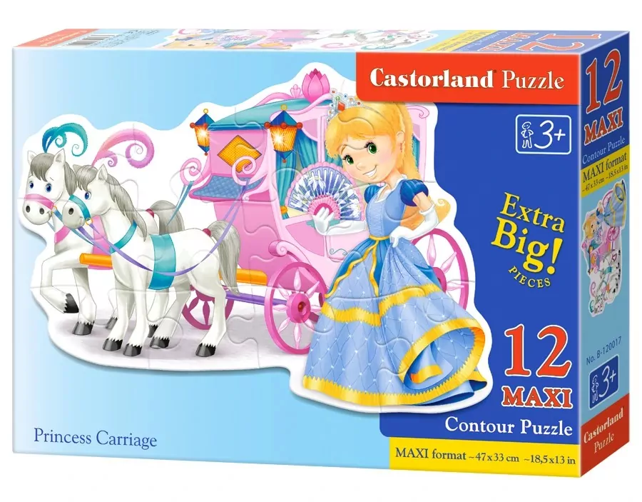 Puzzle 12 Maxi. Princess Carriage. Karoca księżniczki - tantis.pl