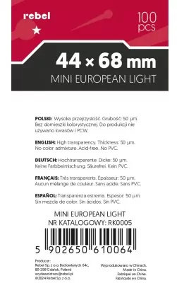 Koszulki na karty Rebel (44x68 mm) Ara Light, 100 sztuk - tantis.pl