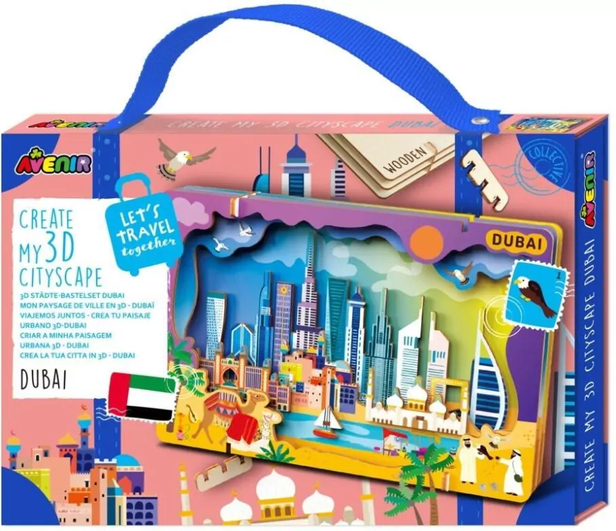Stwórz pejzaż miejski Dubaj - puzzle drewniane 3D - tantis.pl