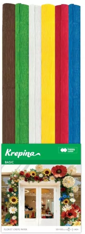 Krepina marszczona 50x100cm Basic 6 kolorów - tantis.pl
