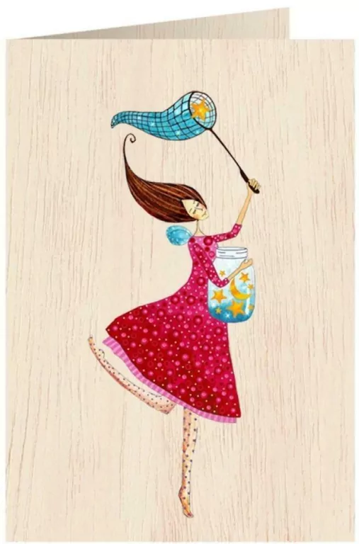 Karnet drewniany C6 + koperta Słoik gwiazd - tantis.pl