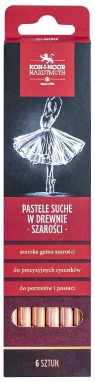 Pastele suche w drewnie. Szarości 6 szt. - tantis.pl
