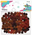 Pompony poliestrowe 10mm brązowe 120szt - tantis.pl