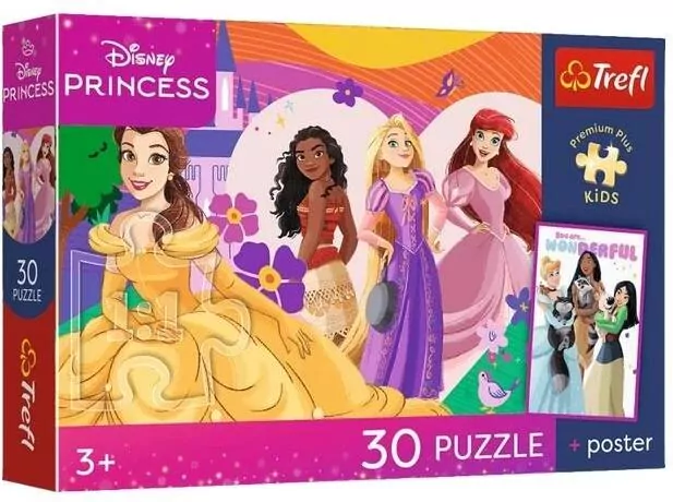 Puzzle 100 Disney Księżniczki + plakat TREFL - tantis.pl