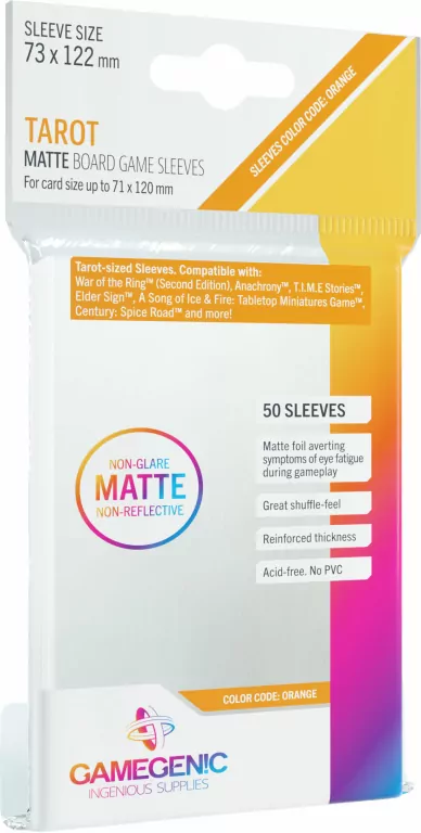 Gamegenic: Matte Tarot-Sized Sleeves (73x122 mm), 50 sztuk - tantis.pl