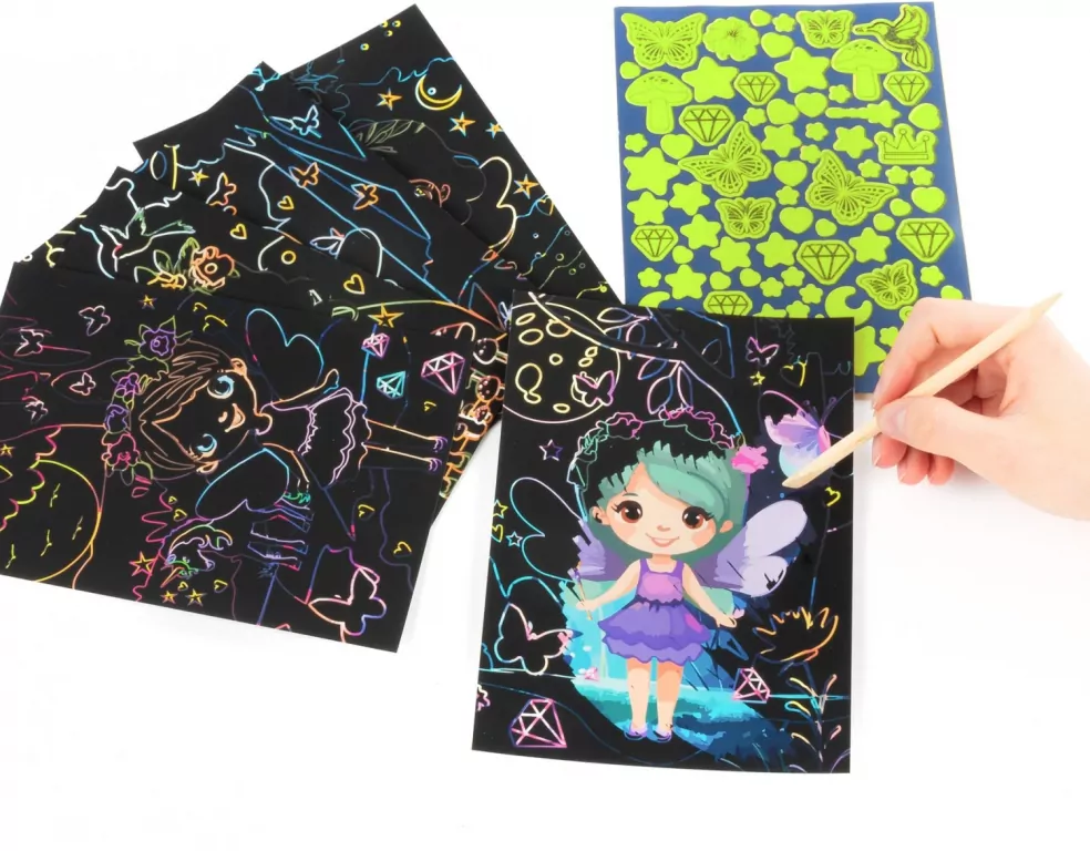 Wydrapywanka z malowanką świecącą. Magic - tantis.pl