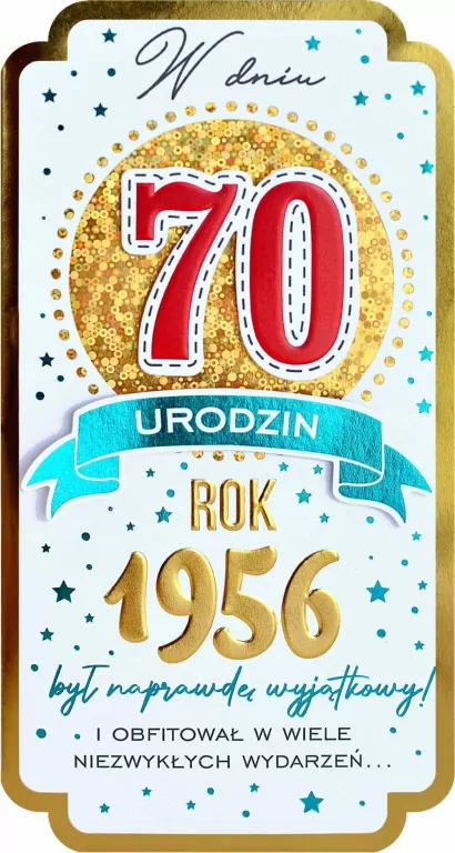 Karnet Urodziny 70 - tantis.pl