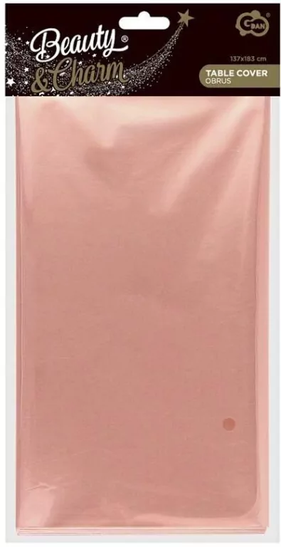 Obrus foliowy B&C metalicz różowo-złoty 137x183cm - tantis.pl
