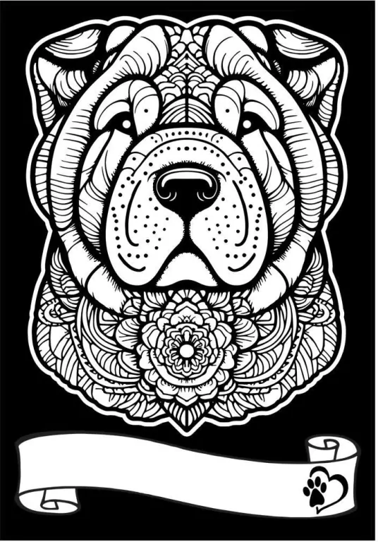 Kolorowanka welwetowa A4 Shar pei - tantis.pl