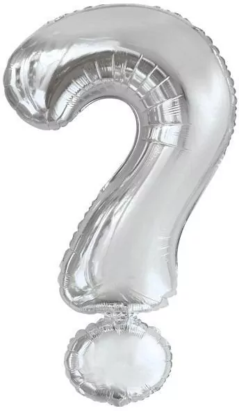 Balon foliowy znak ? srebrny 53x86cm - tantis.pl
