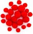 DpCraft. Pompony akrylowe czerwone. Mix, 24 sztuk - tantis.pl