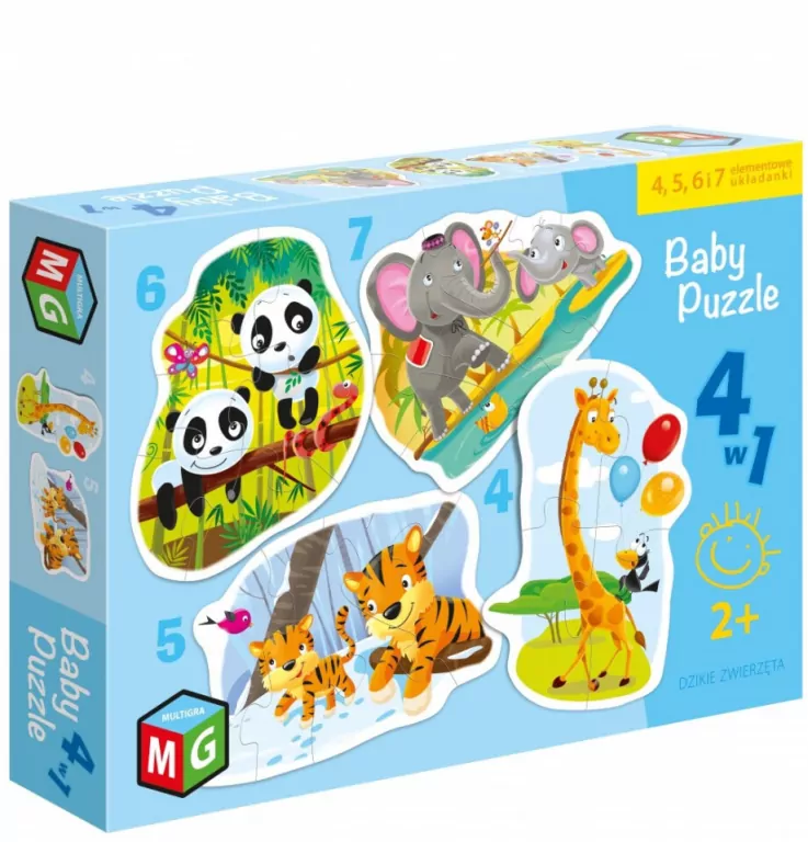 Baby Puzzle 4w1. Dzikie zwierzęta - tantis.pl