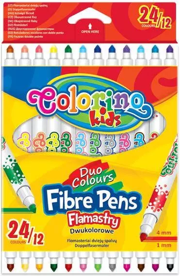 Flamastry Colorino kids dwukolorowe 12 sztuk 24 kolorów - tantis.pl