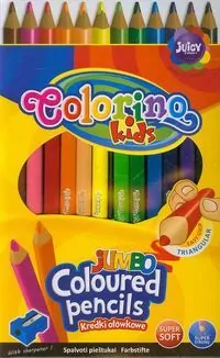 Kredki ołówkowe trójkątne jumbo. Colorino Kids. 12 kolorów - tantis.pl