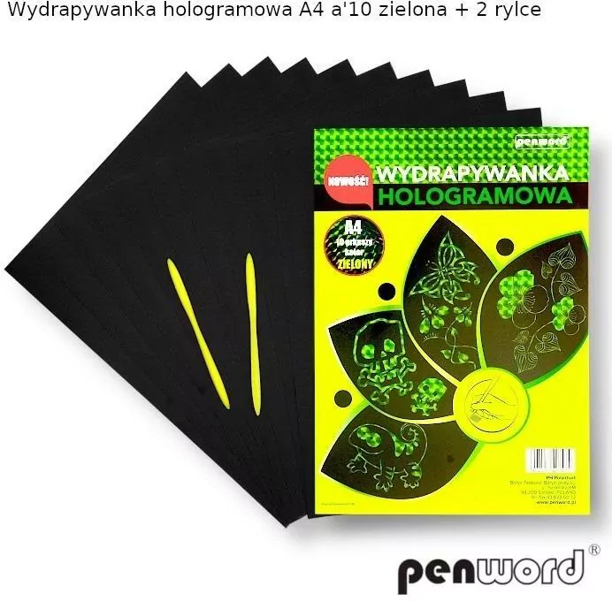 Wydrapywanka hologramowa A4 zielona - tantis.pl
