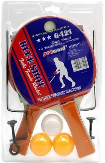 Zestaw do tenisa stołowego. Rakietki, 3 piłki, siatka - tantis.pl