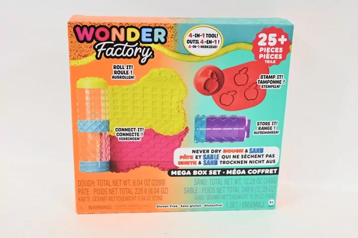 Wonder Factory Never Dry Dough&Sand Mega Box - tantis.pl
