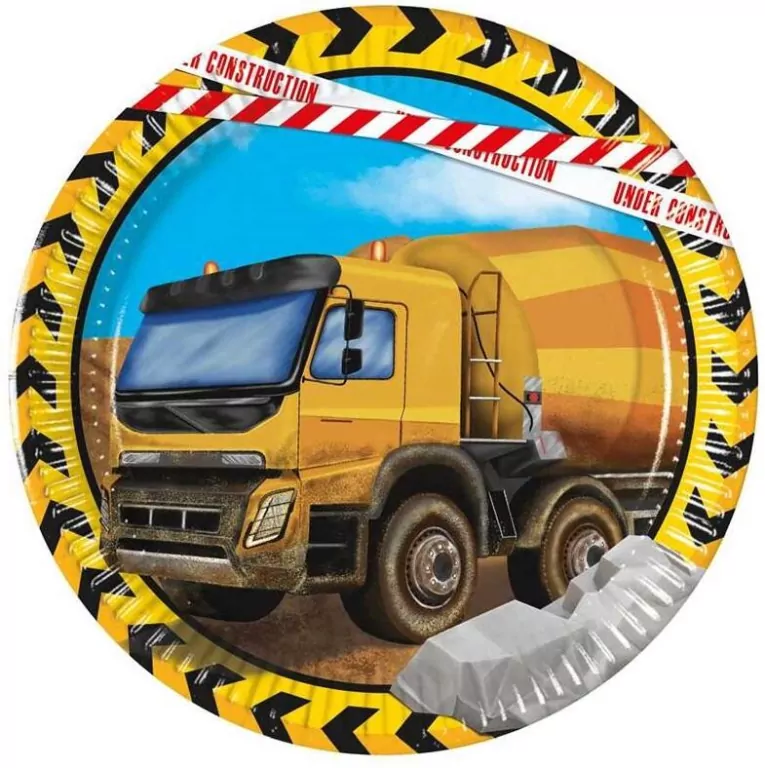 Talerzyki papierowe Construction 20cm - tantis.pl