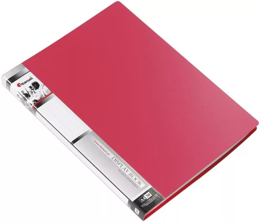 Teczka ofertowa A4. 30 koszulek, czerwona - tantis.pl