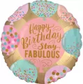Balon foliowy Happy Birthday Stay Fabulous 46cm - tantis.pl