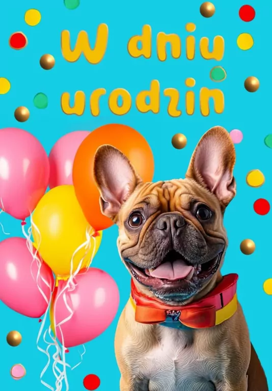 Kartka okolicznościowa W dniu urodzin pies - tantis.pl