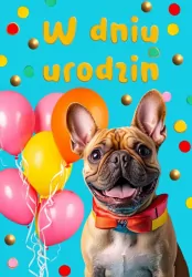 Kartka okolicznościowa W dniu urodzin pies