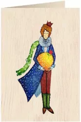 Karnet drewniany C6 + koperta Mały Książę