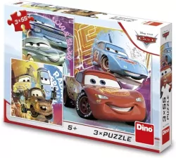 Puzzle 3x55 Auta Cars Kumple