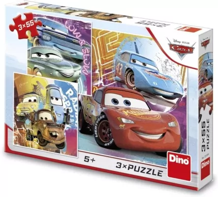 Puzzle 3x55 Auta Cars Kumple