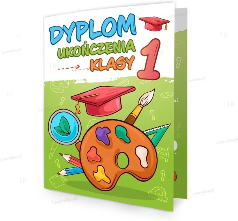 Dyplom składany A4 ukończenia 1 klasa. Farbki, 5 sztuk - tantis.pl