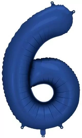 Balon foliowy cyfra 6 86cm granat - tantis.pl