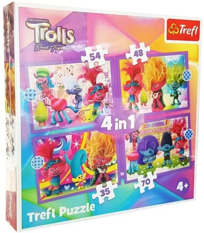 Puzzle 4w1 Trefliki na wakacjach TREFL - tantis.pl
