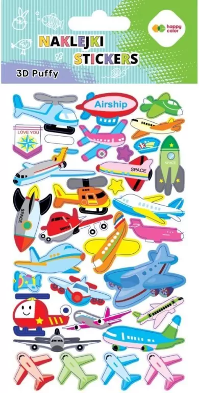 Naklejki 3D Puffy Aircraft 10x20cm HAPPY COLOR - tantis.pl