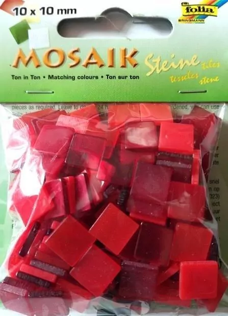 Mozaika kamyczki 10x10mm czerwona - tantis.pl