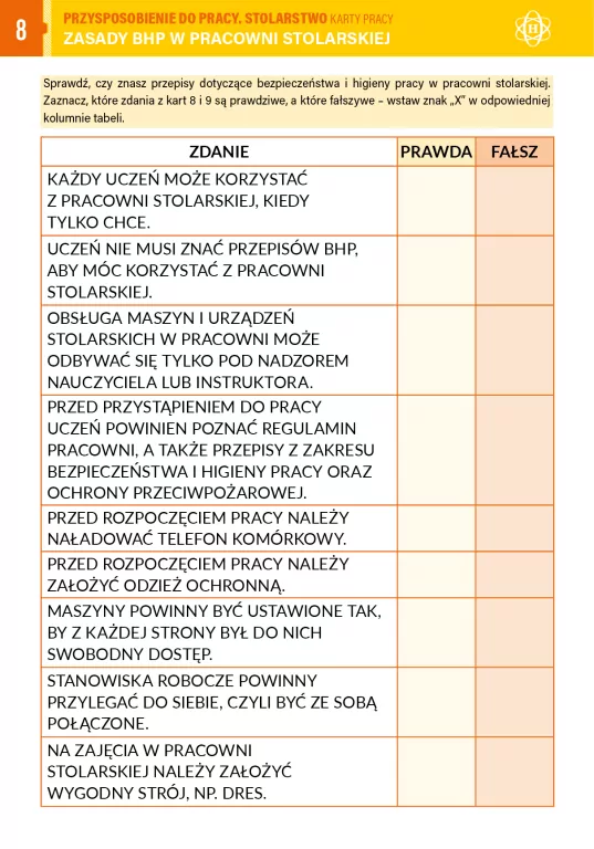 Przysposobienie do pracy. Stolarstwo KP - tantis.pl
