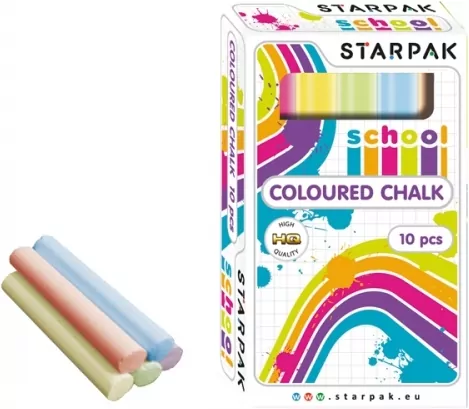 Kreda szkolna kolorowa. 10 sztuk. - tantis.pl